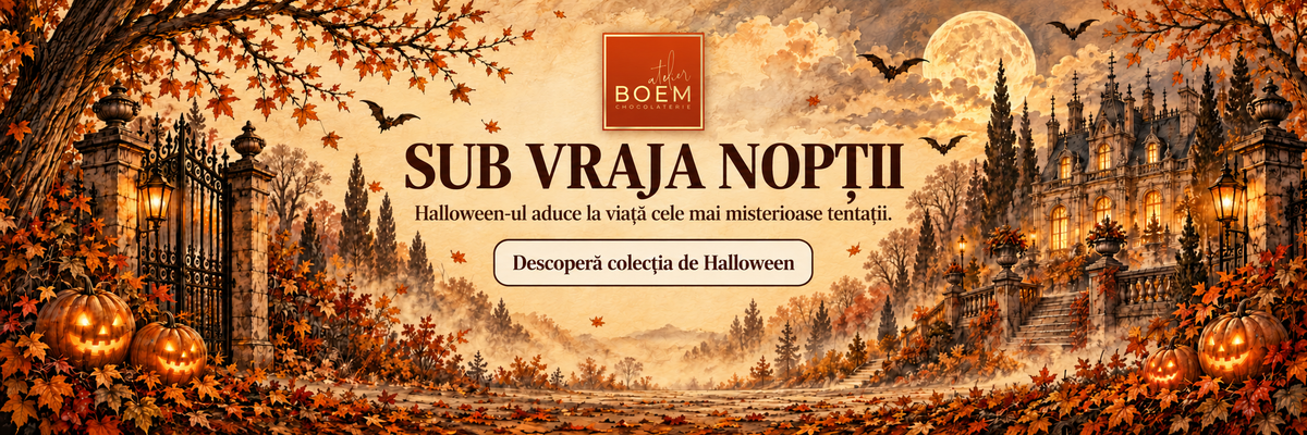 Banner Halloween Boem Atelier cu logo, Sub vraja nopții